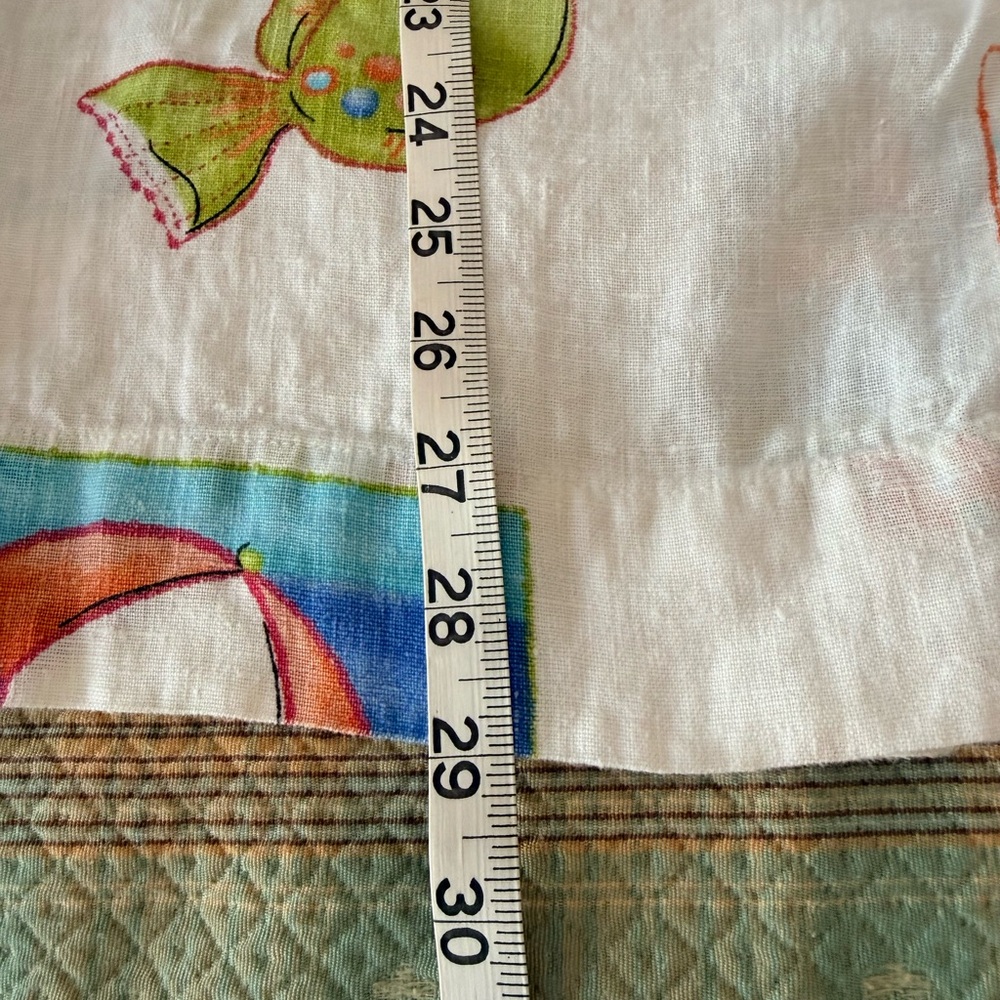 Hot Cotton by Marc Ware White Two-Piece Beach Print Linen Set XL - Picture 6 of 7